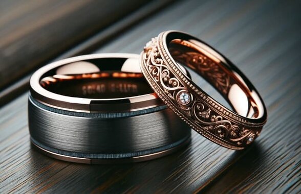 Ejemplo de un par de anillos de boda