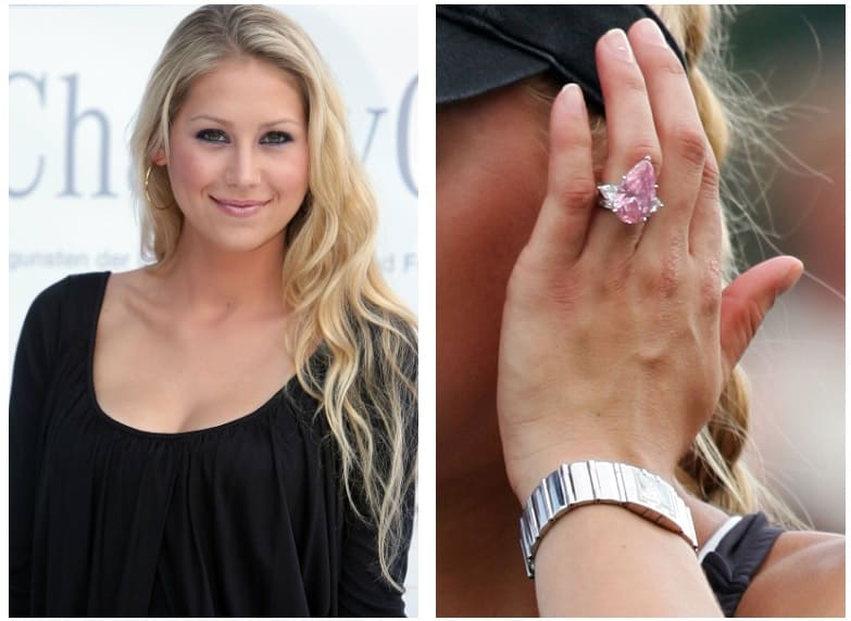 Anillo de compromiso de Anna Kournikova valorado en 2 millones de dólares.