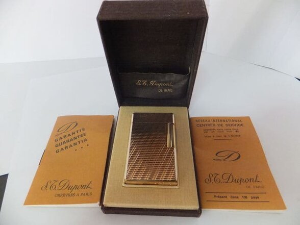 Venda aquí tu mechero Dupont de oro 20 micras antiguo