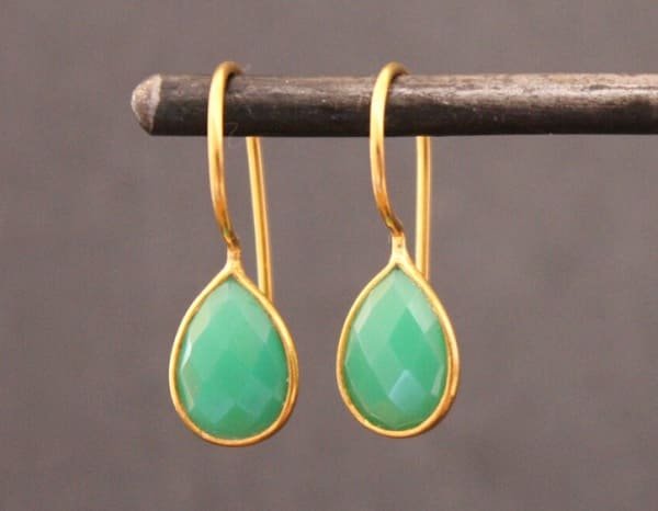 Pendientes con bonitas crisoprasas